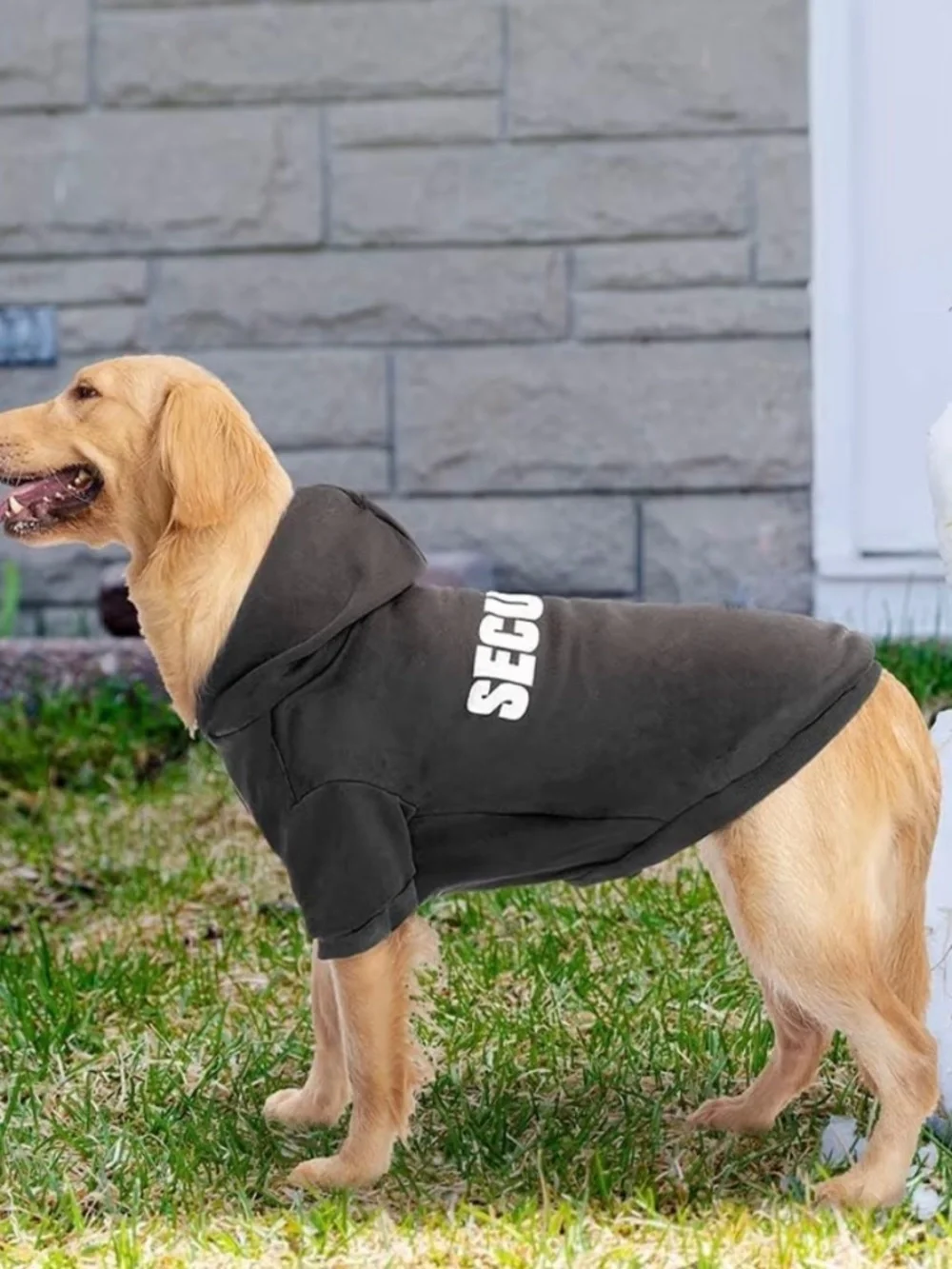 Security Dog Hoodie Large Black Funny Dog Sweater Fleece Pet Hoodie Coat